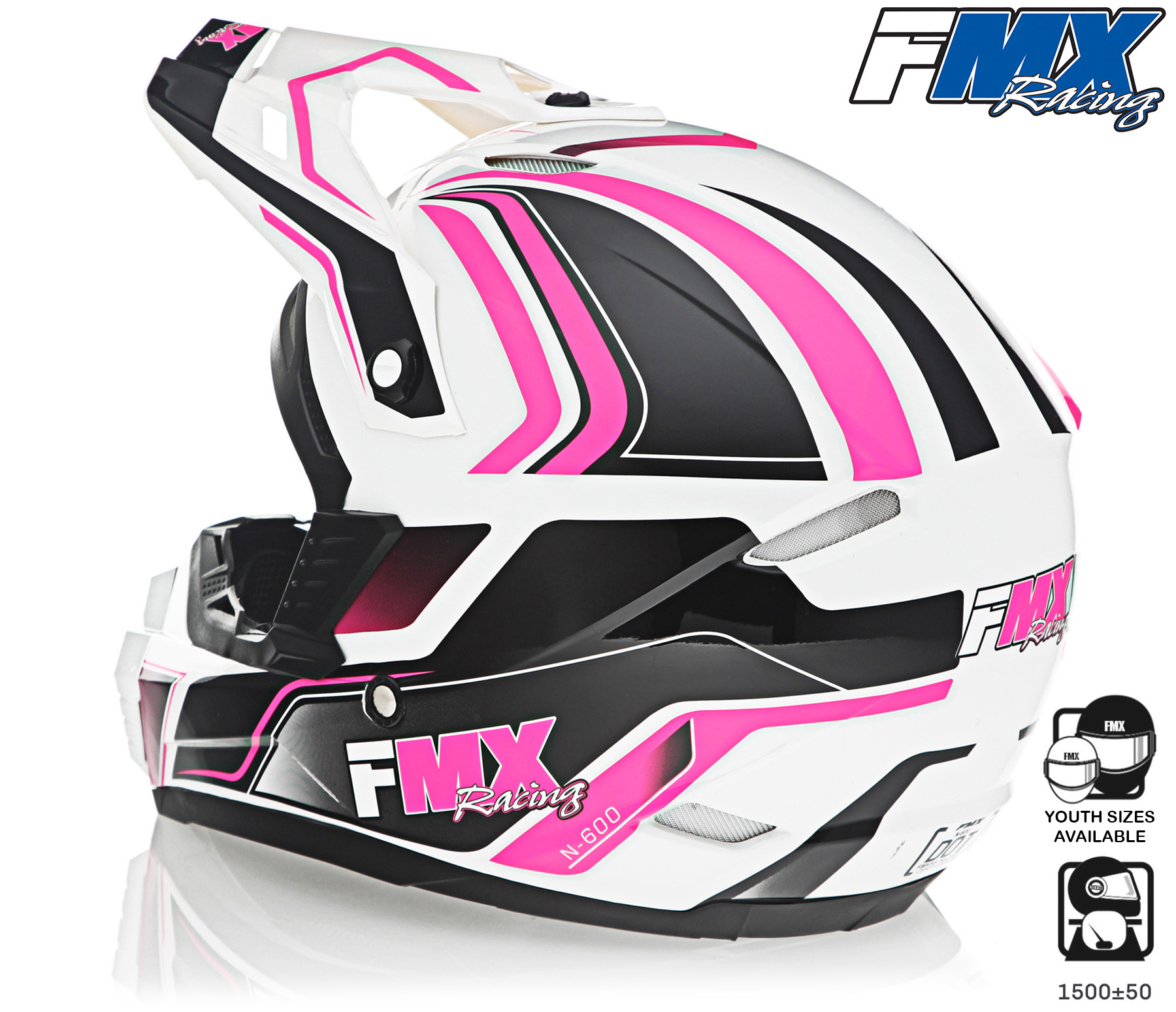 FMX Motocross Dirt Bike Off-Road ATV DOT Helmet - Picture 41 of 58
