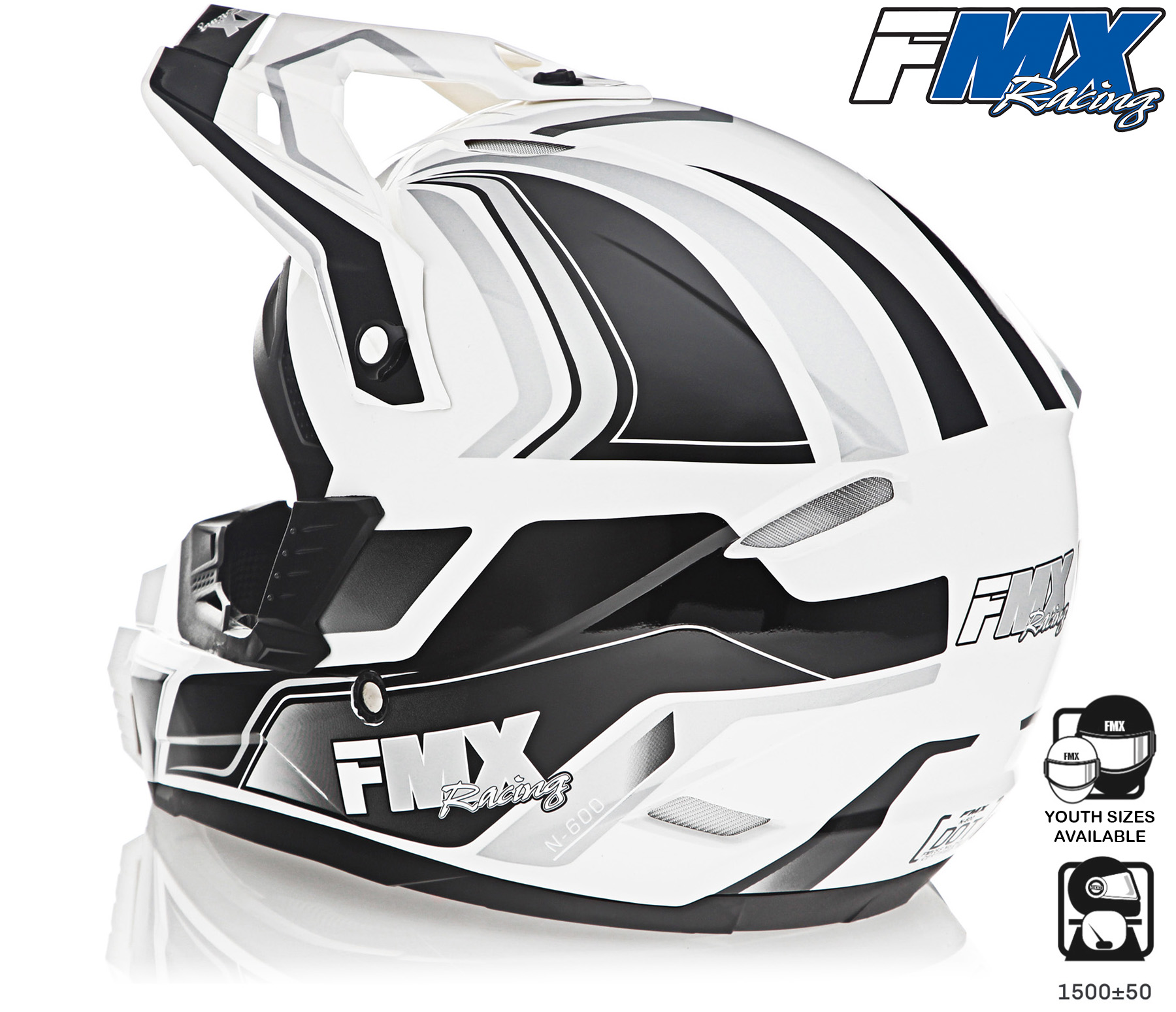 FMX Motocross Dirt Bike Off-Road ATV DOT Helmet - Picture 55 of 58
