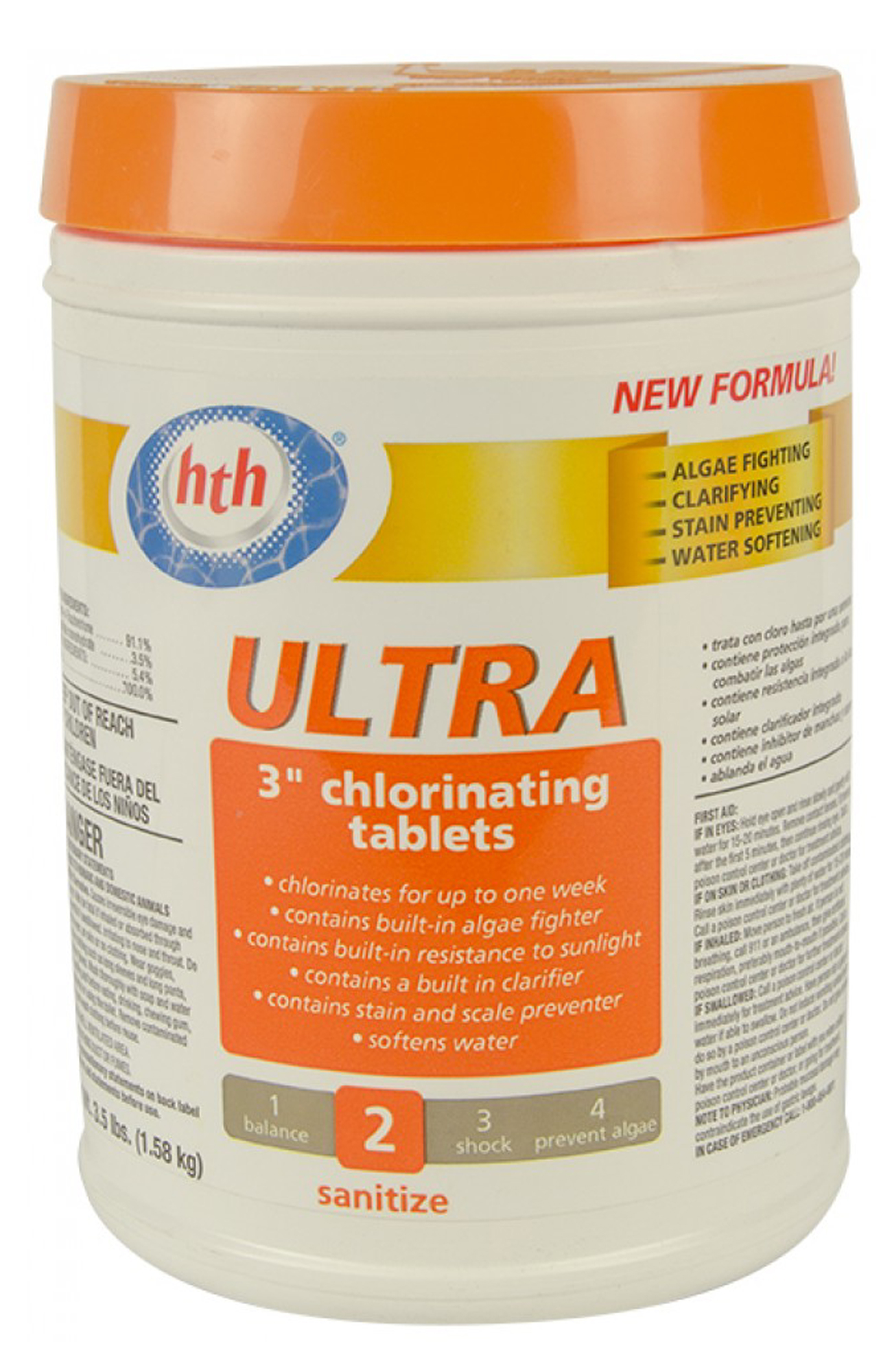 HTH 3" Slow Dissolving Stabilized Chlorine Swimming Pool Tablets3.5 lbs