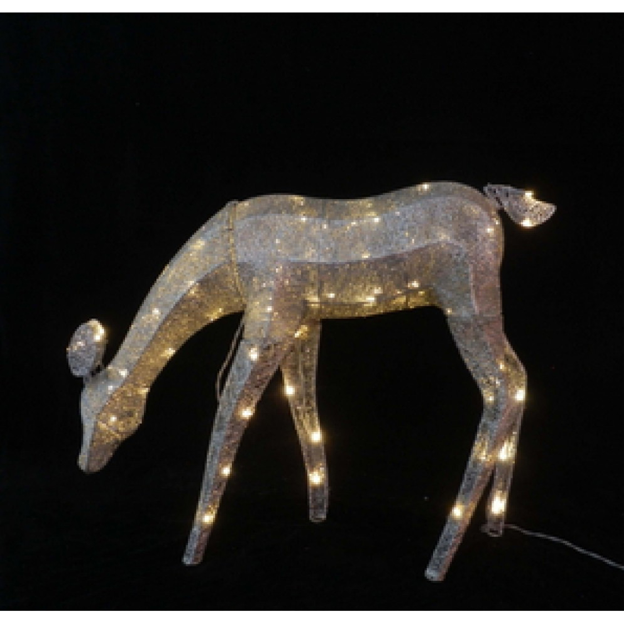 Christmas 35" Silver Reindeer Deer PreLit Light Holiday Outdoor Yard Decor