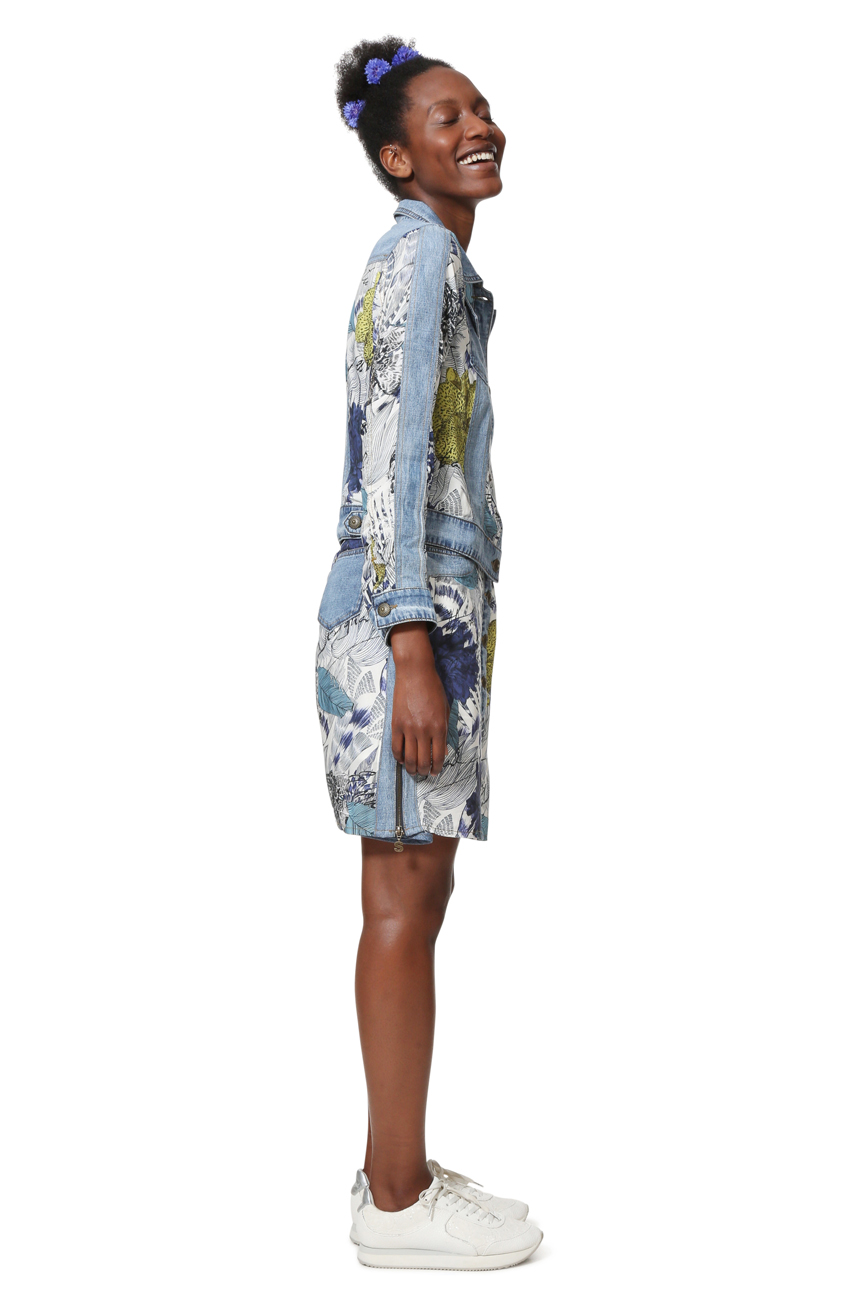 Desigual Gisela Blue Denim Jacket Floral Print Patches 36-46 UK 8-18 RRPÂ£109 | eBay