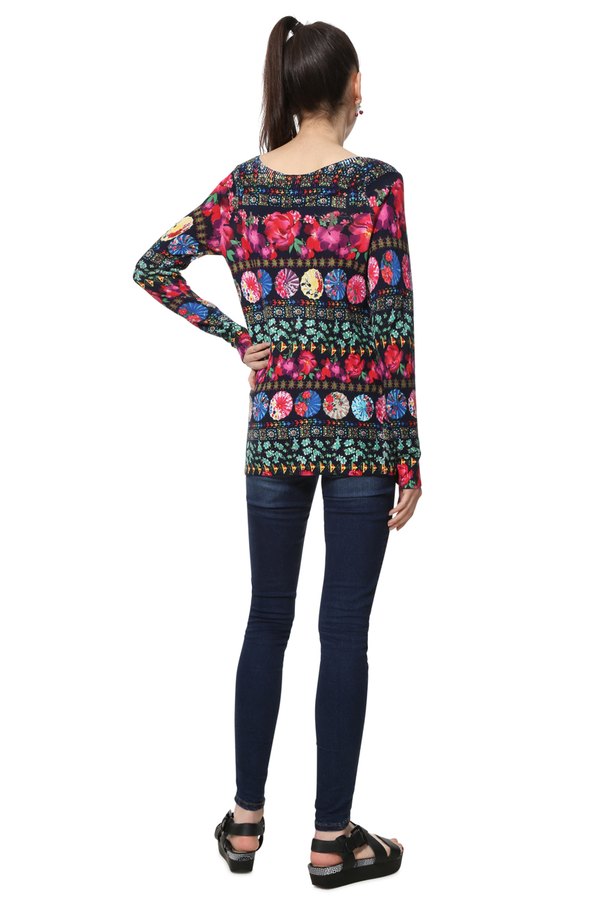 Desigual Blue /& Bright Folk Sparkle Olivia Long Jumper XS-XL UK 8-16 RRP£64
