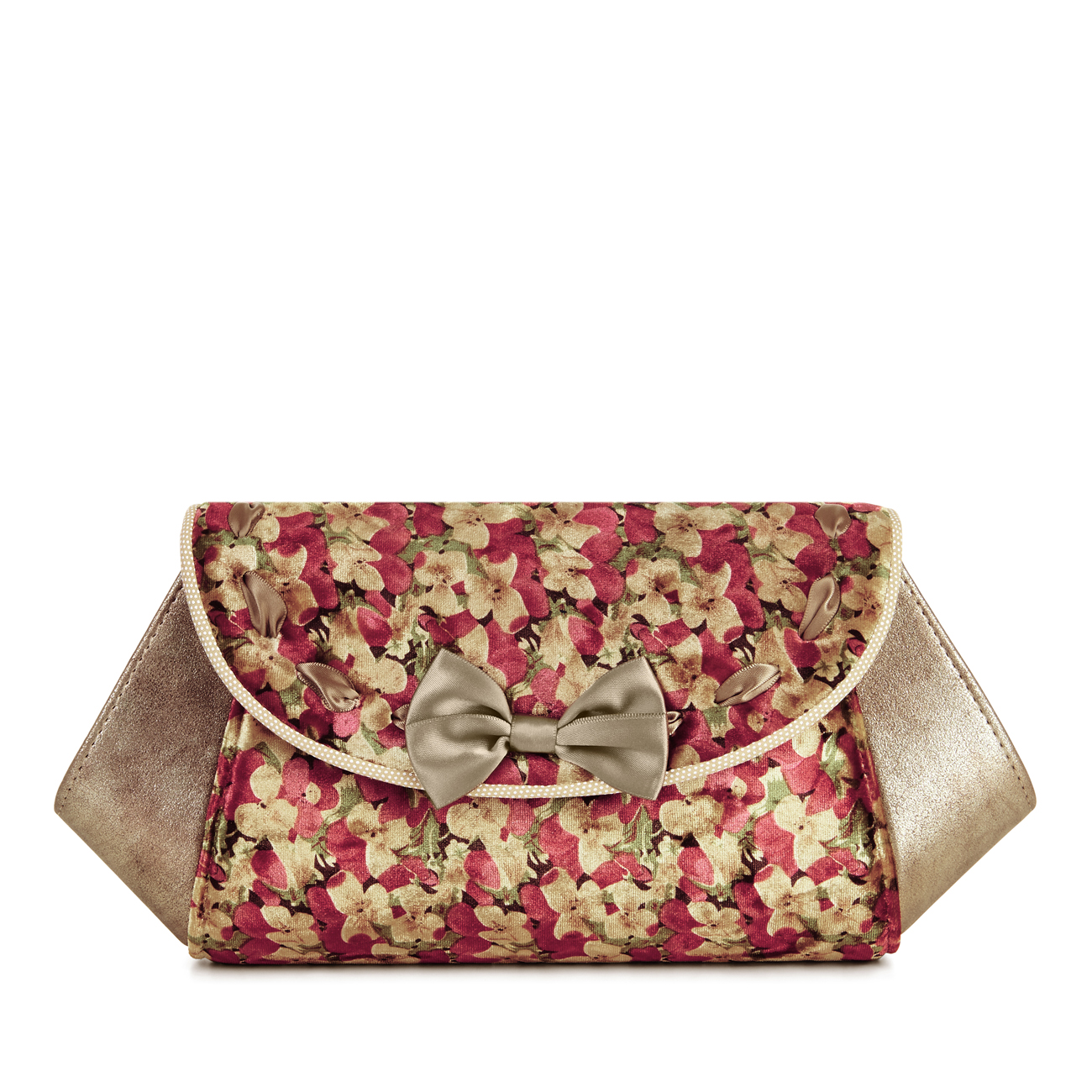 Ruby Shoo Amy Brocade Court Shoe Pumps & Matching Palma Bag Cream Gold