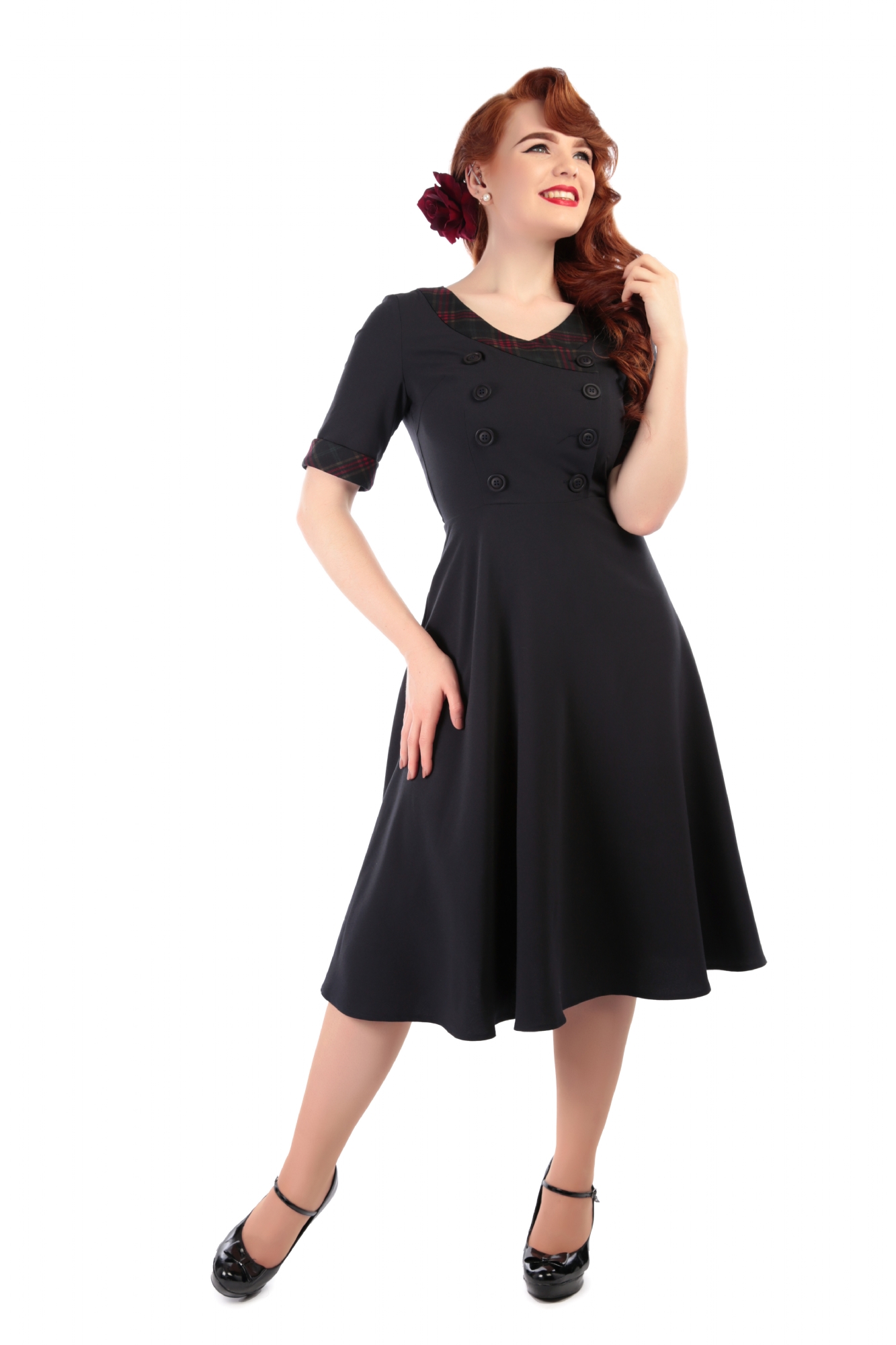 red tartan swing dress uk