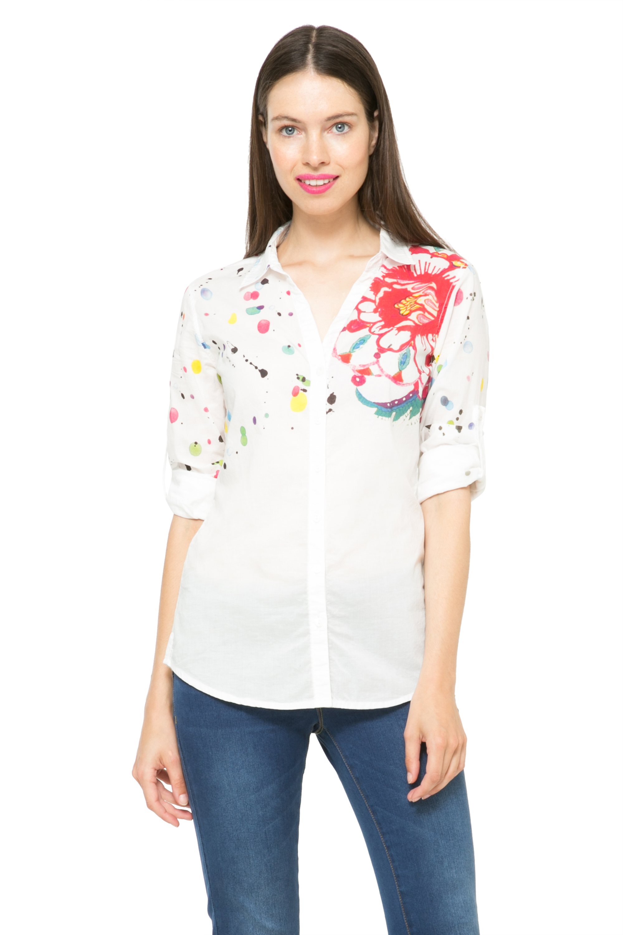 Desigual White Colorme Writing Embroidery Shirt XS-XXL UK 8-18 RRP£64
