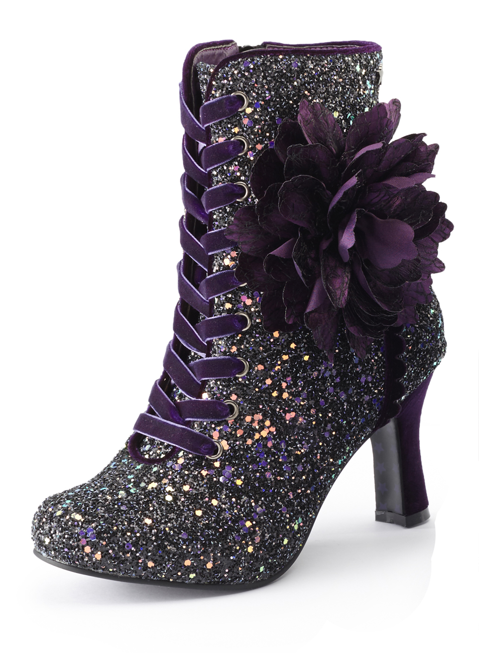 purple lace up boots