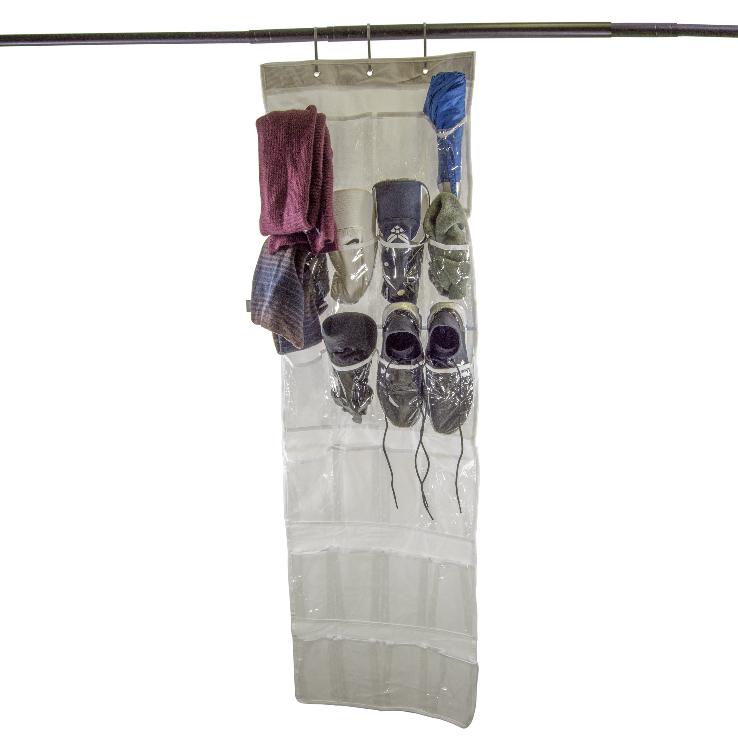 Hanging Shoe Organizer with 24 Pockets (Holds 12 Pairs) 736902396599 eBay