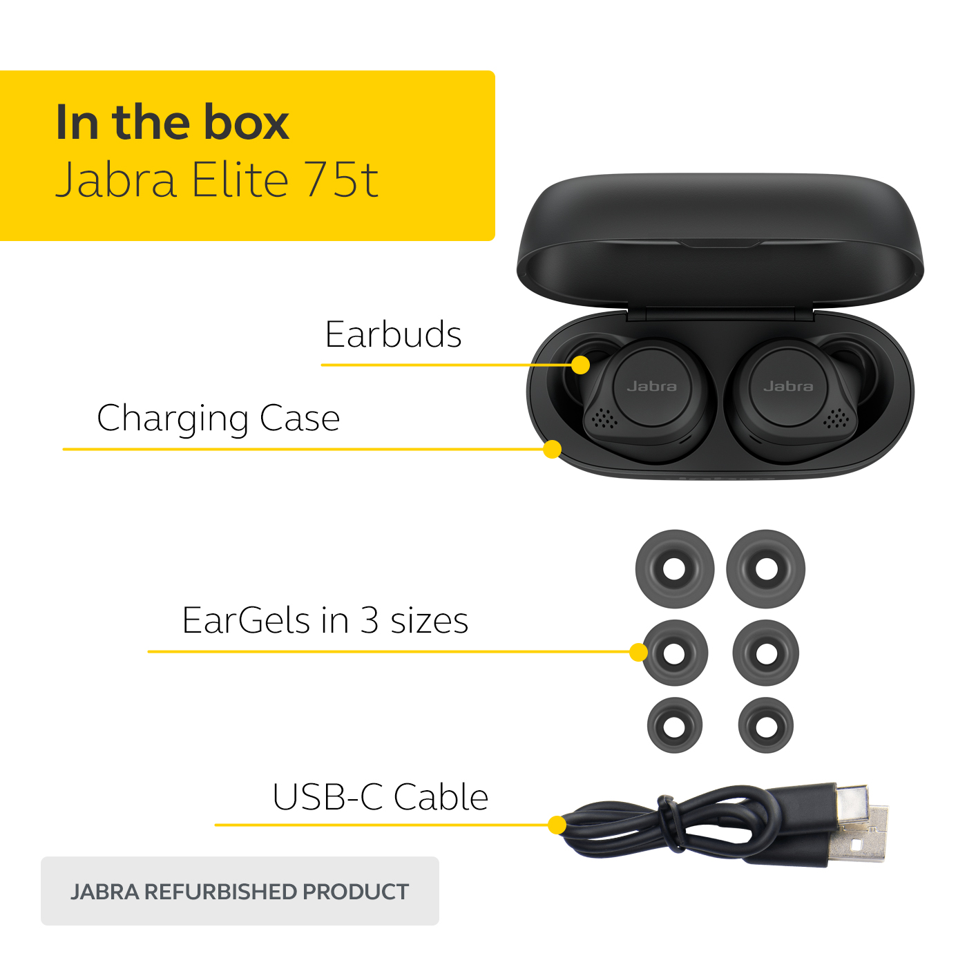 Jabra Elite 75t Voice Assistant True 