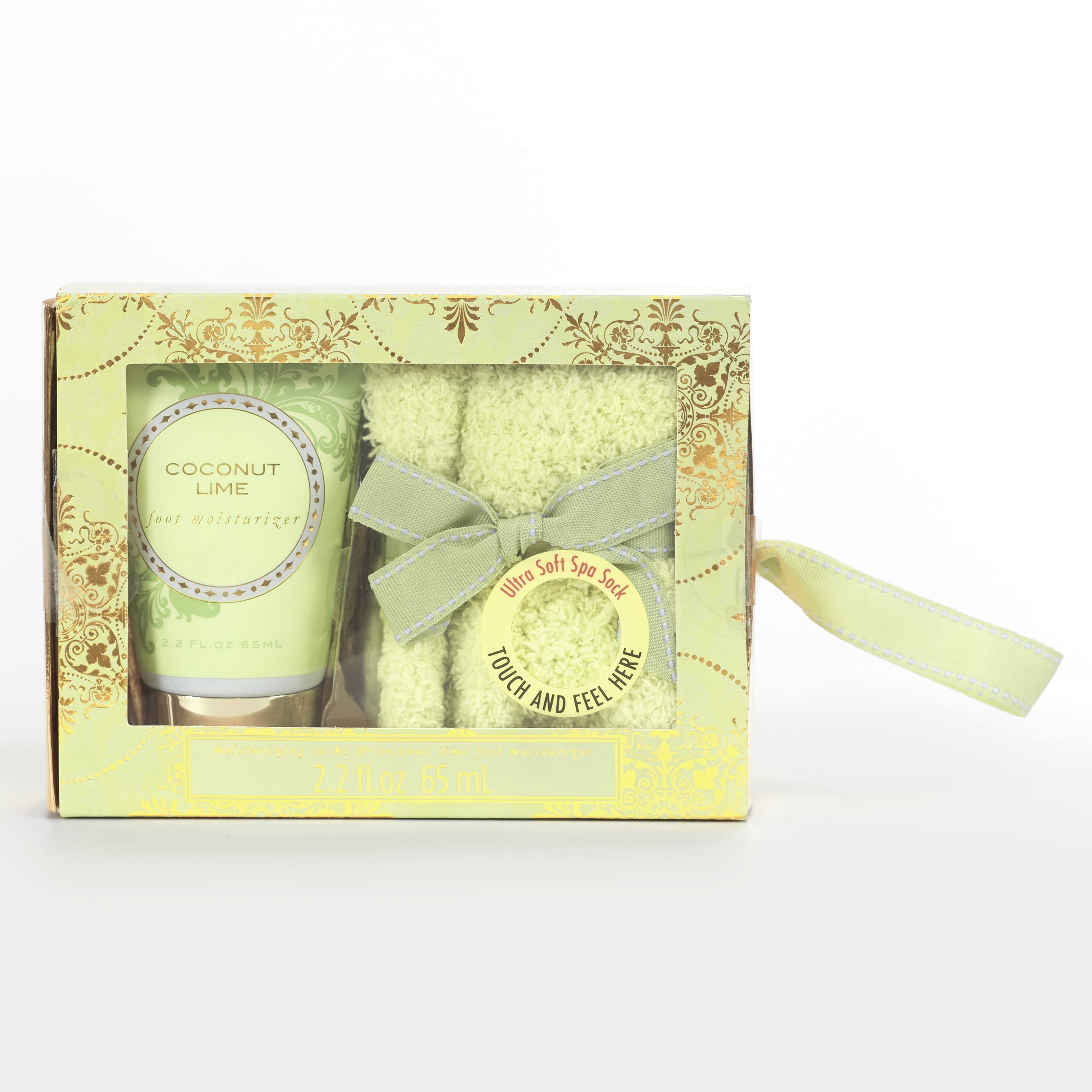 Cozy Sock and Foot Lotion Care Package Gift Set 3 Pieces Coconut