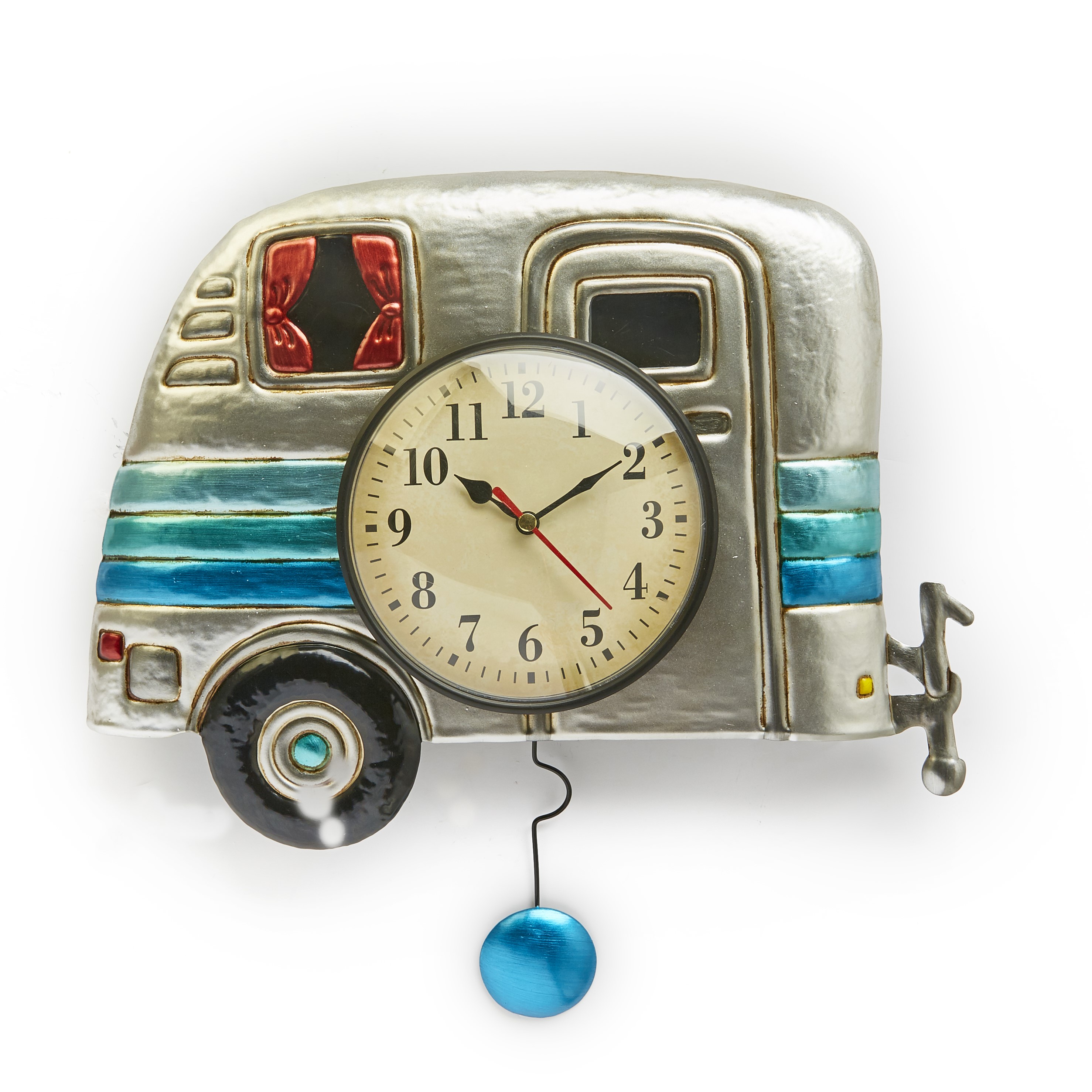 Camper Wall Clock with VintageStyle Design, BatteryPowered Analog