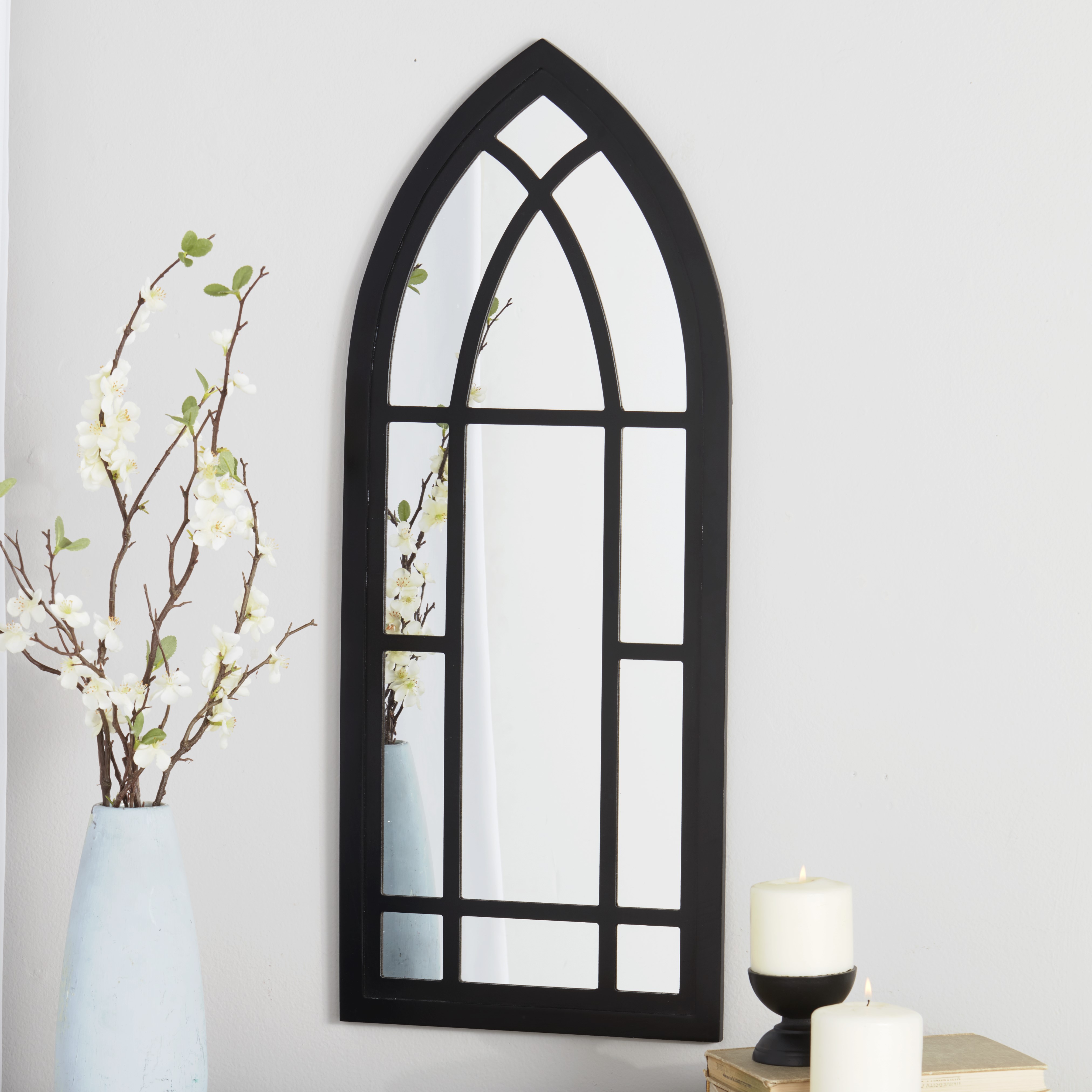 Wall Hanging Cathedral Style Mirror with Window Frame Look eBay