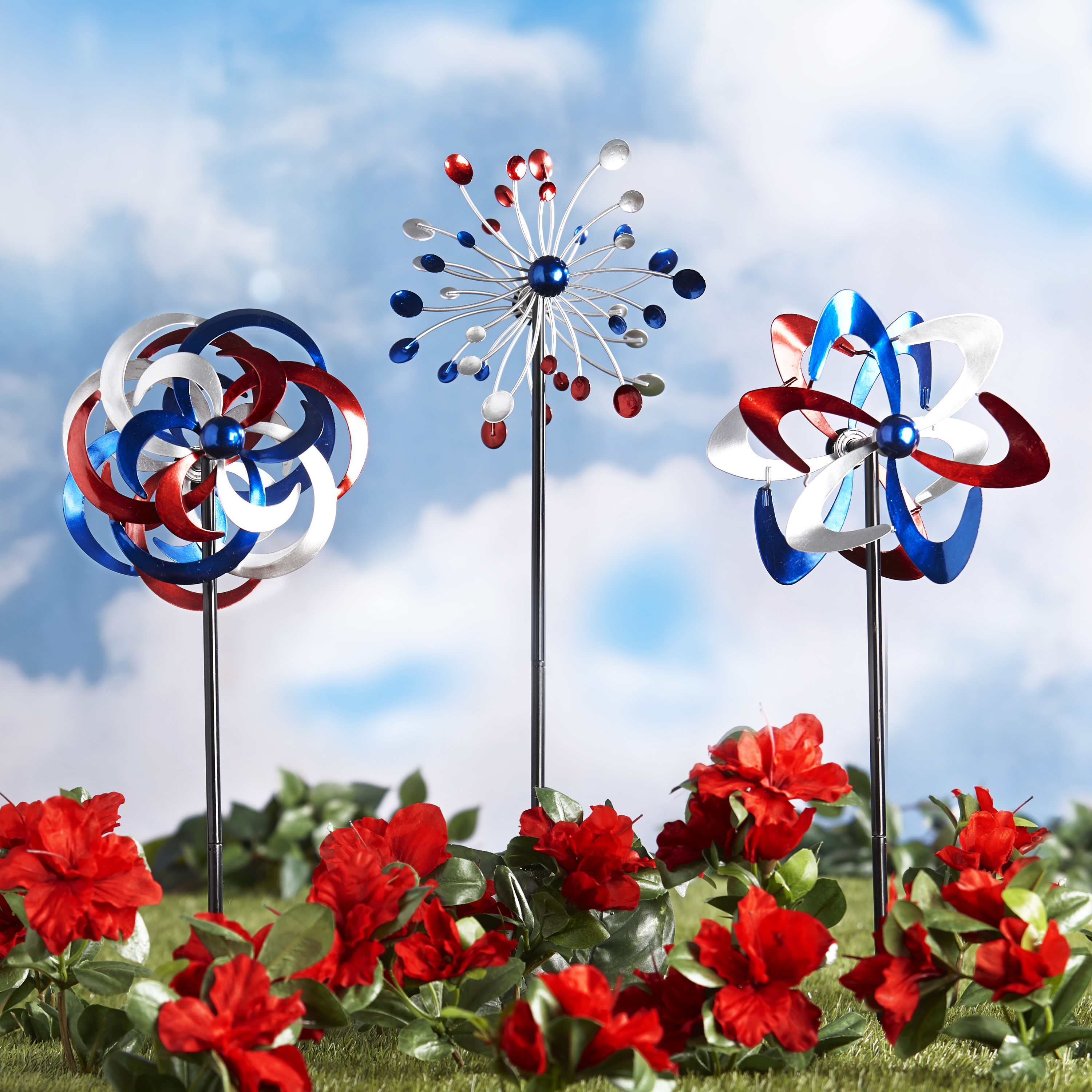 Garden Wind Spinner Pinwheel Stakes - Set of 3 | eBay