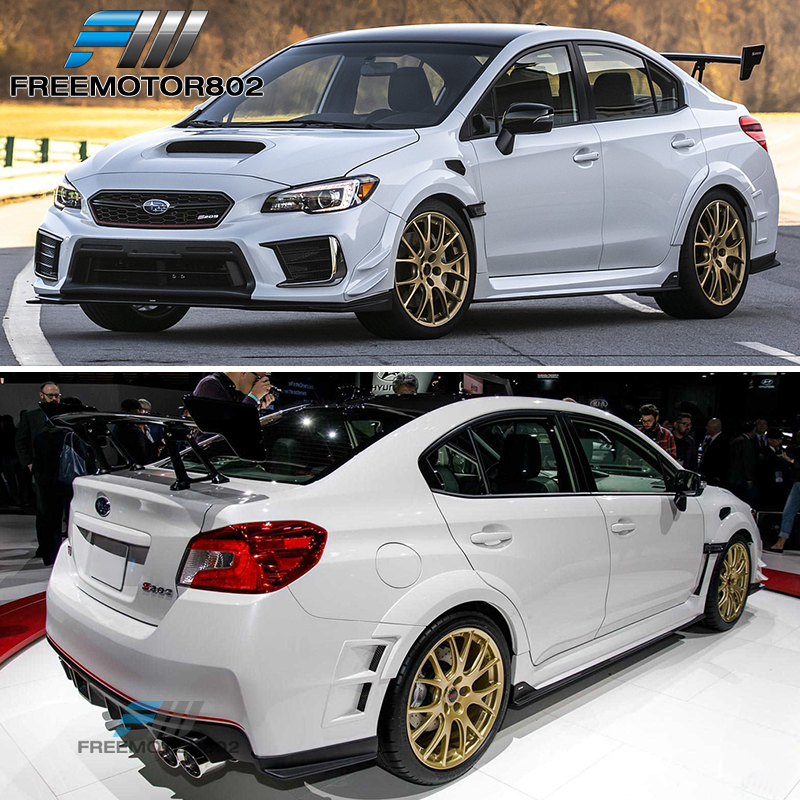 Fits 15-21 Subaru WRX STI Sedan 4-Door 2PC Side Skirts Extension