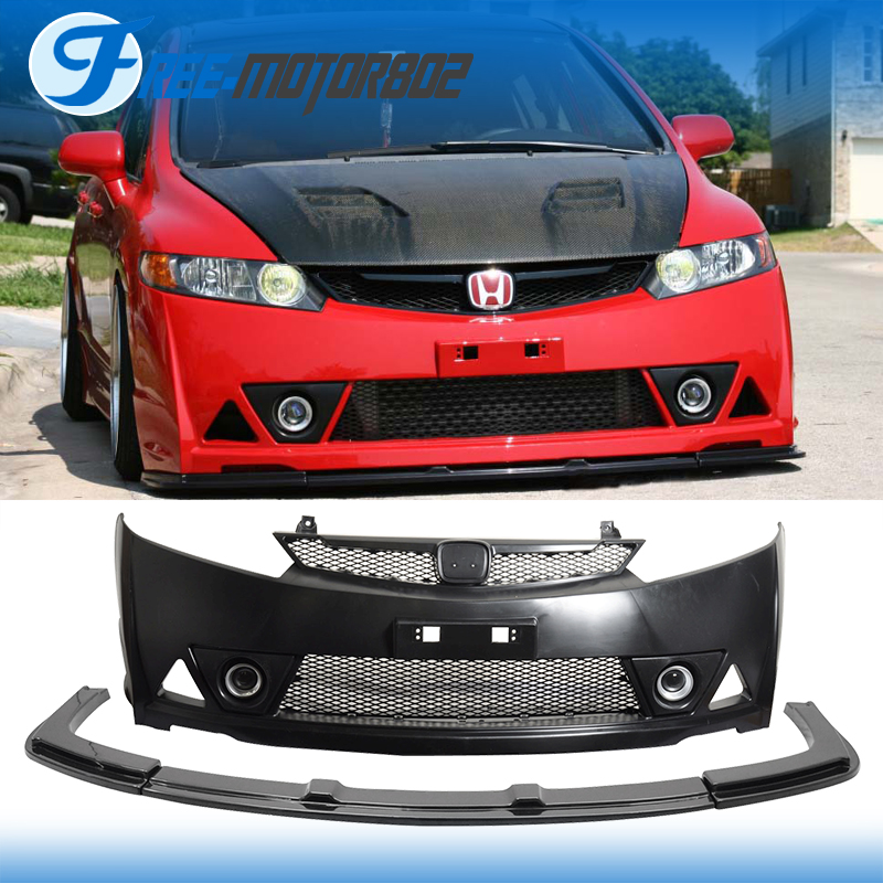 Dlya 06 11 Honda Civic 4 Door Sedan Mugen Rr Pp Perednij Bamper I Abs Perednij Dlya Gub Usdm Ebay