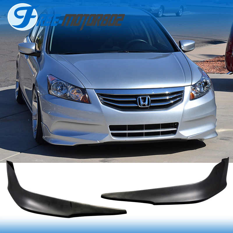 Fit 11-12 Honda Accord 4DR Sedan PU Front Bumper Lip OE Style 2PCS