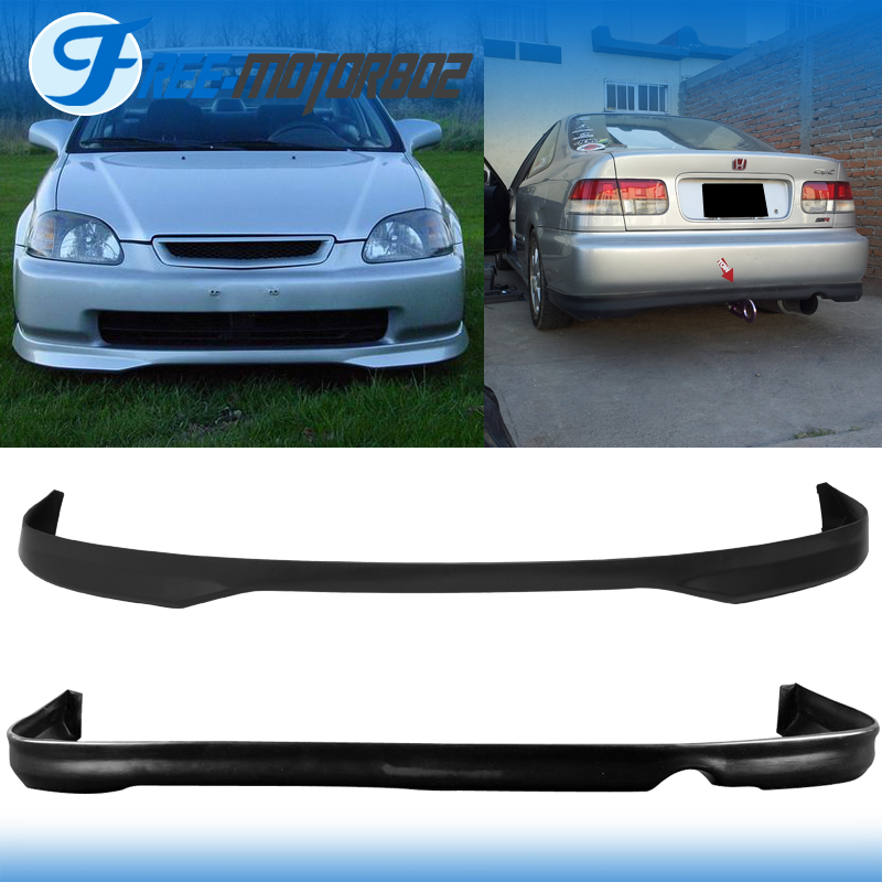 Fit 96-98 HONDA CIVIC EK 2D 4D PP FRONT BUMPER LIP PU REAR BUMPER LIP