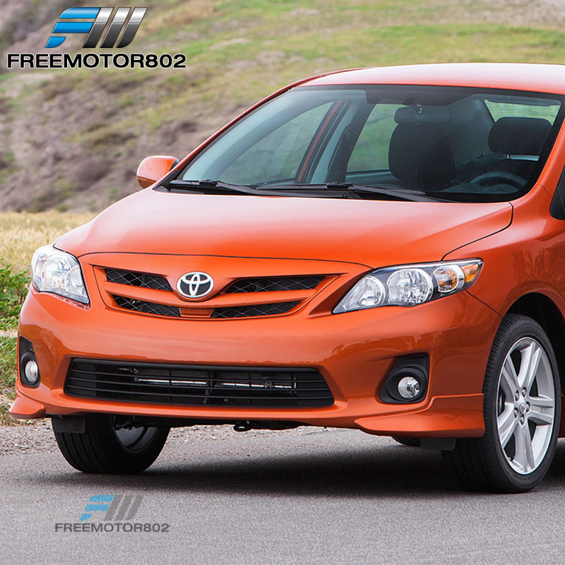 Factory Style Front Bumper Lip Spoiler Kit For 2011-2013 Toyota Corolla S - LOSTAR Matte Black