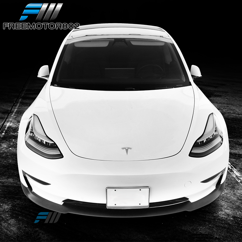 Fits 17-21 Tesla Model 3 Front Bumper Lip Matte Black - PP | eBay