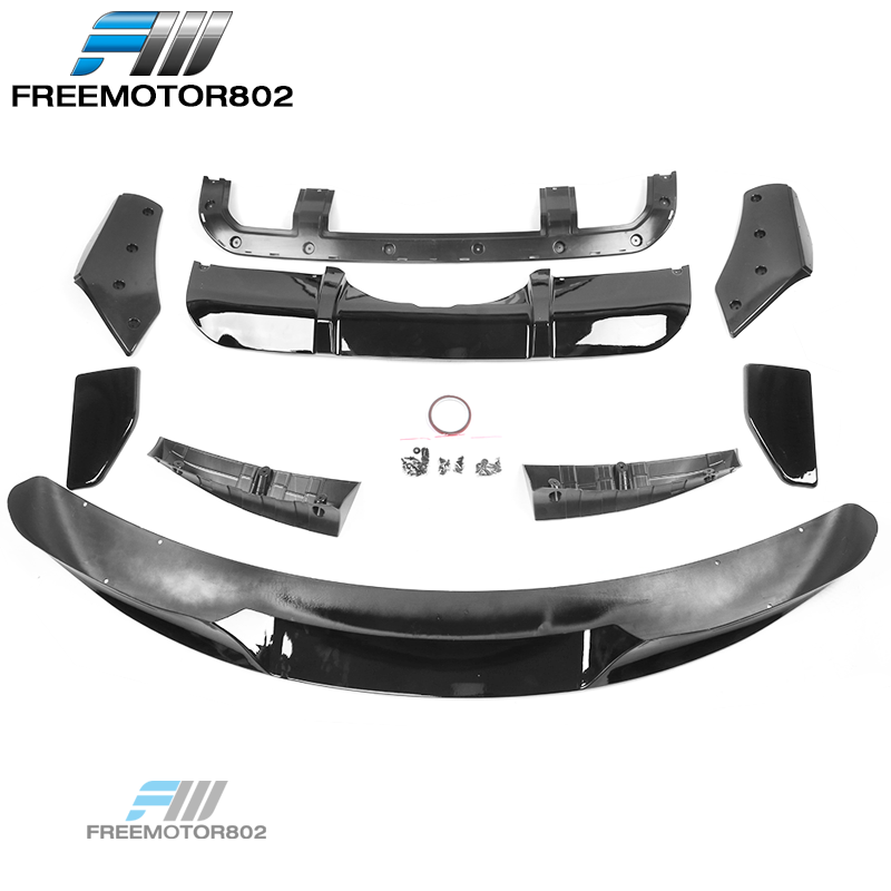 Free-Motor802 Gloss Black Front Lip & Rear Diffuser For BMW F15 X5 M Sport (2014-2018) – PP Plastic