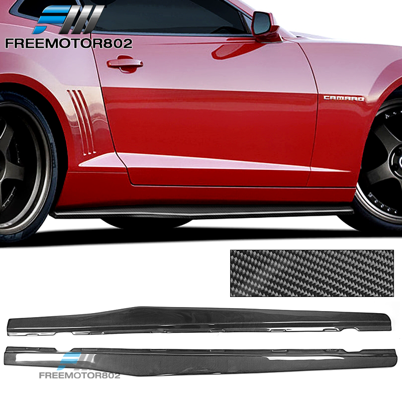 IKON Style Black PP Side skirt Rocker Moulding Air Dam Chin Diffuser Bumper Lip Splitter by IKON MOTORSPORTS Side Skirts Compatible With 2016-2020 Chevy Camaro 2017 2018 2019
