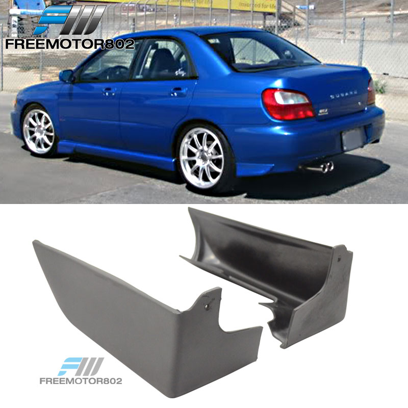 Side Skirt Body PU Bumper Lip Kit Spats Strake Cap Spoiler for 02-07 Impreza WRX