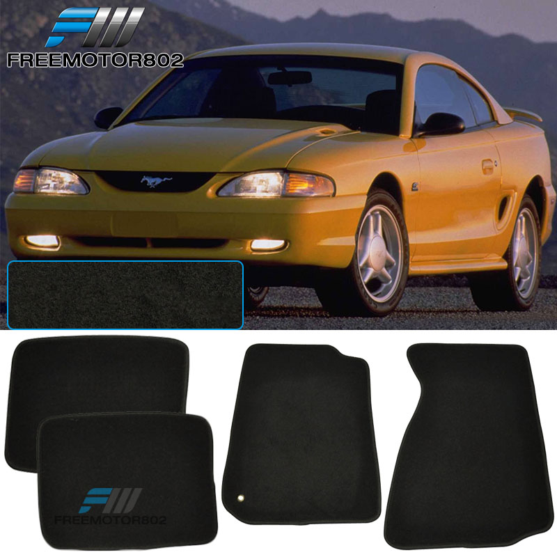 For 94-04 Ford Mustang 4PC Front Rear Black Nylon Floor Mats Carpet Replacement