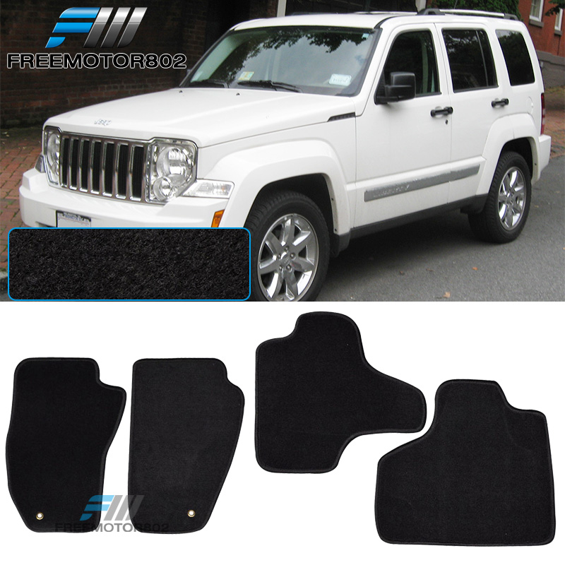 Fit 0813 Jeep Liberty 4Dr Nonskid Black Nylon Floor Mats Carpets 4PC