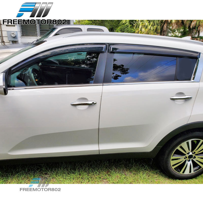 Mugen-Style Window Visors For 2011-2016 Kia Sportage – Rain & Sun Deflectors (4-Piece Set)