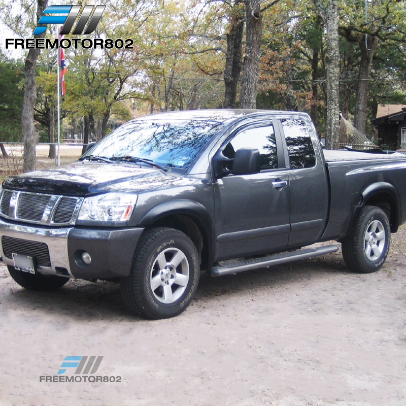 Smoke Tinted Window Visors For 2004-2015 Nissan Titan King Cab - Rain Guards, No Drill, 2-Piece