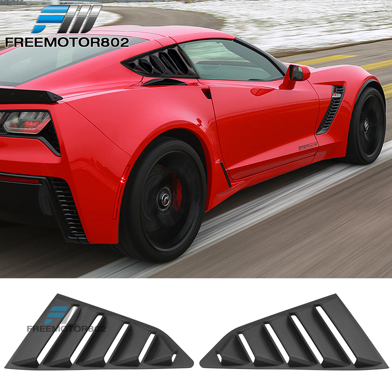 Fit 1419 Chevy Corvette C7 Classic Side Window Louver Matte Black Sun