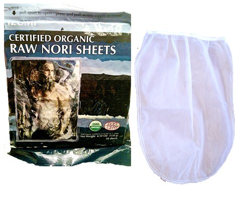 raw organic nori sheets 50 qty nut milk bag certified vegan kosher raw nori sheets
