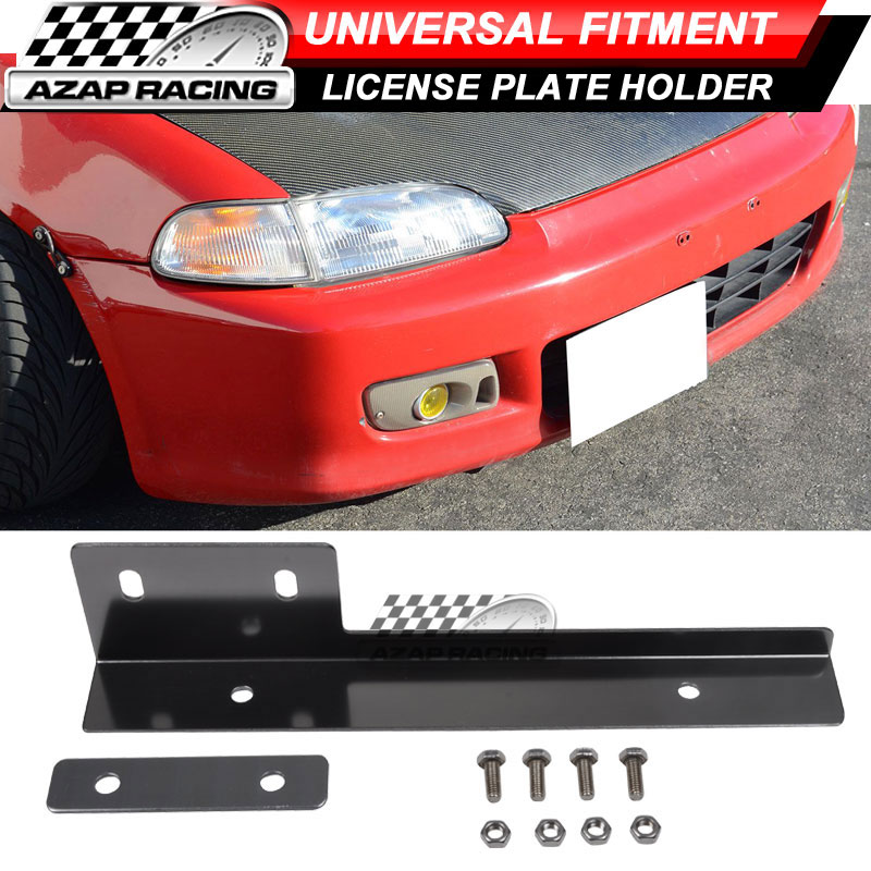 Gunmetal Side Mount Bumper License Plate Mounting Bracket Plate for Car Truck