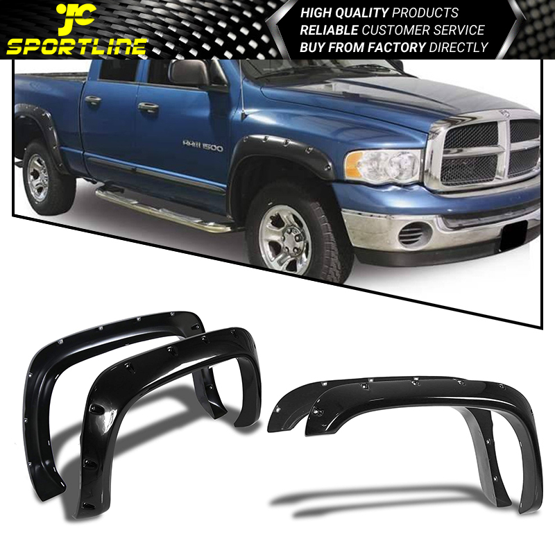 Pocket Rivet Style Fender Flares 4PCs Set Fits 94-01 Dodge Ram