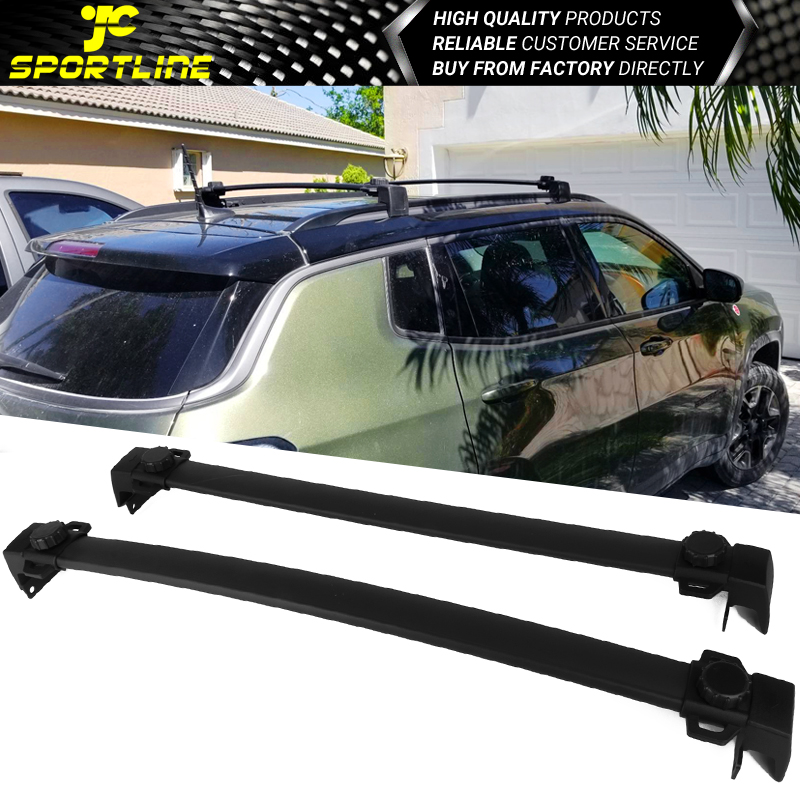 Fits 1820 Jeep Compass OE Factory Style Roof Rack Cross Bar Aluminum Black eBay