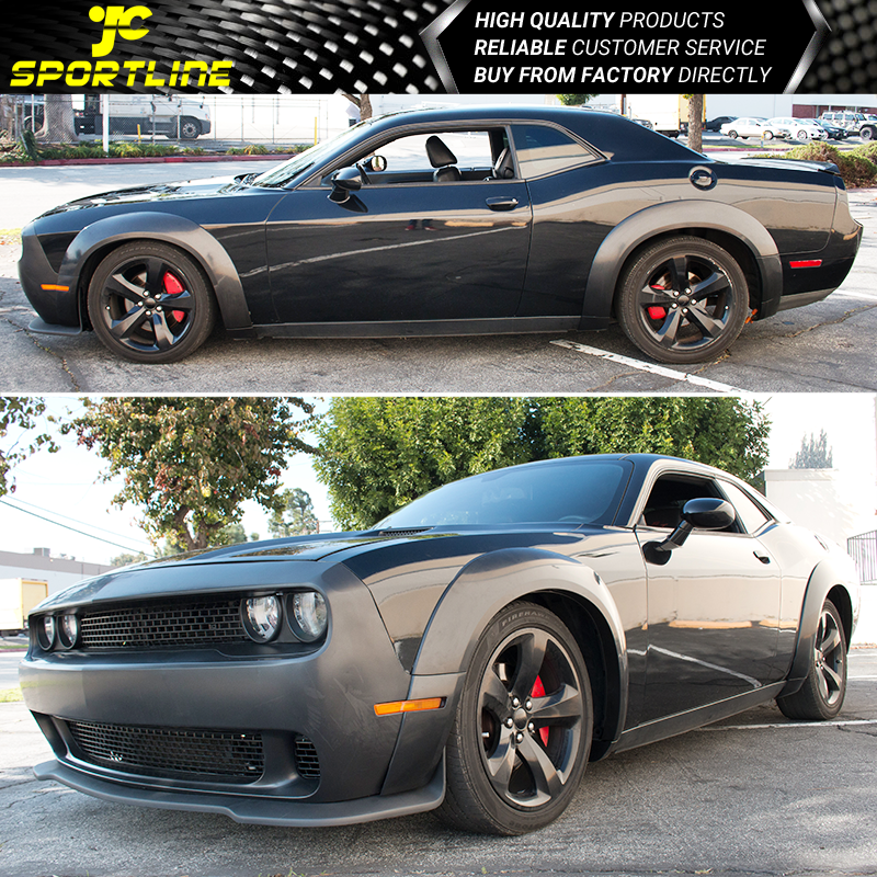 Fits 0814 Dodge Challenger Front Bumper Cover & SRT Lip & Fender
