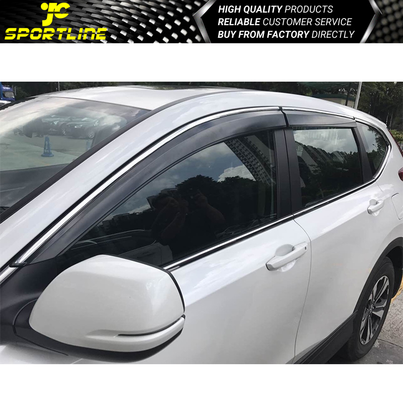 Fits 1721 Honda CRV Window Visors w/ Chrome Trim Polycarbonate 4Pcs Set eBay