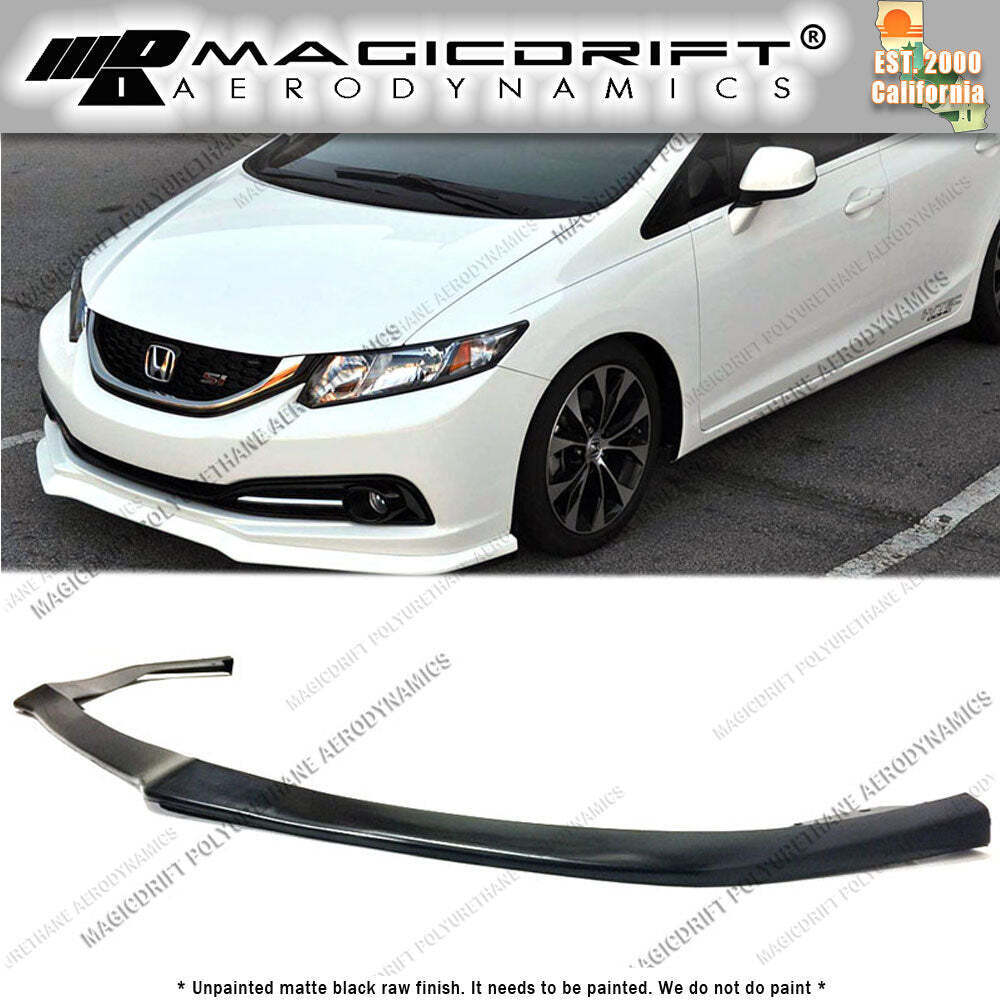 Gloss Black Front Bumper Lip Splitter For 2013-2015 Honda Civic Sedan Si
