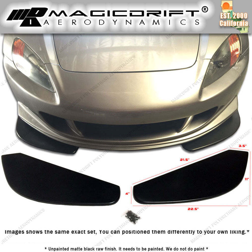 Universal Front Bumper Splitter Set – Flexible Polyurethane, Black, 2 Pieces By MagicDrift