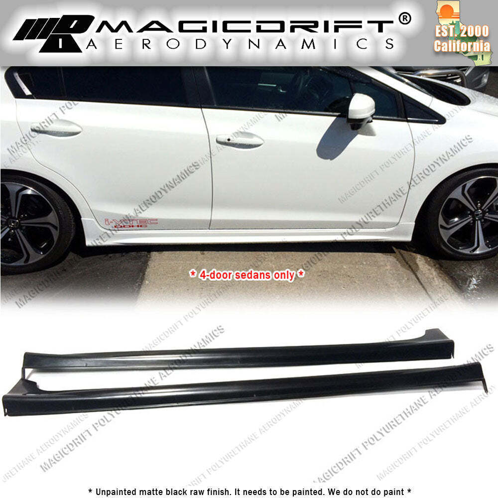 MU-GEN JDM MU Style Side Skirts for 12-15 Honda Civic 9Gen 4Dr