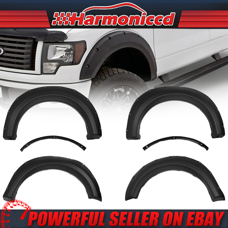 Textured Pocket-Rivet Wheel Fender Flare Compatible with Ford F150 Styleside Bed 09-14