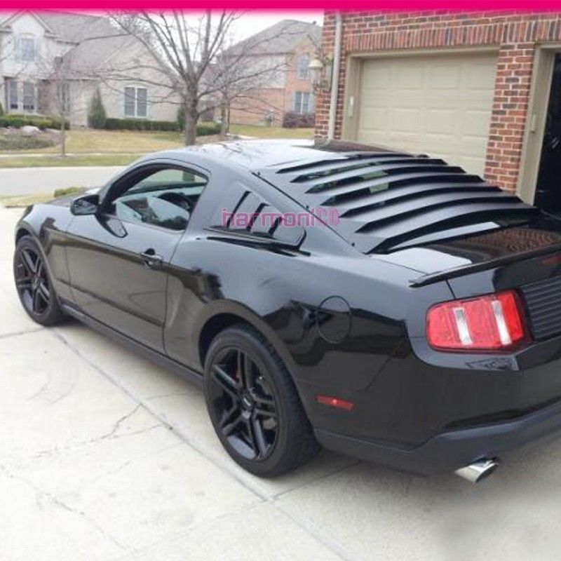 black mustang with louvers