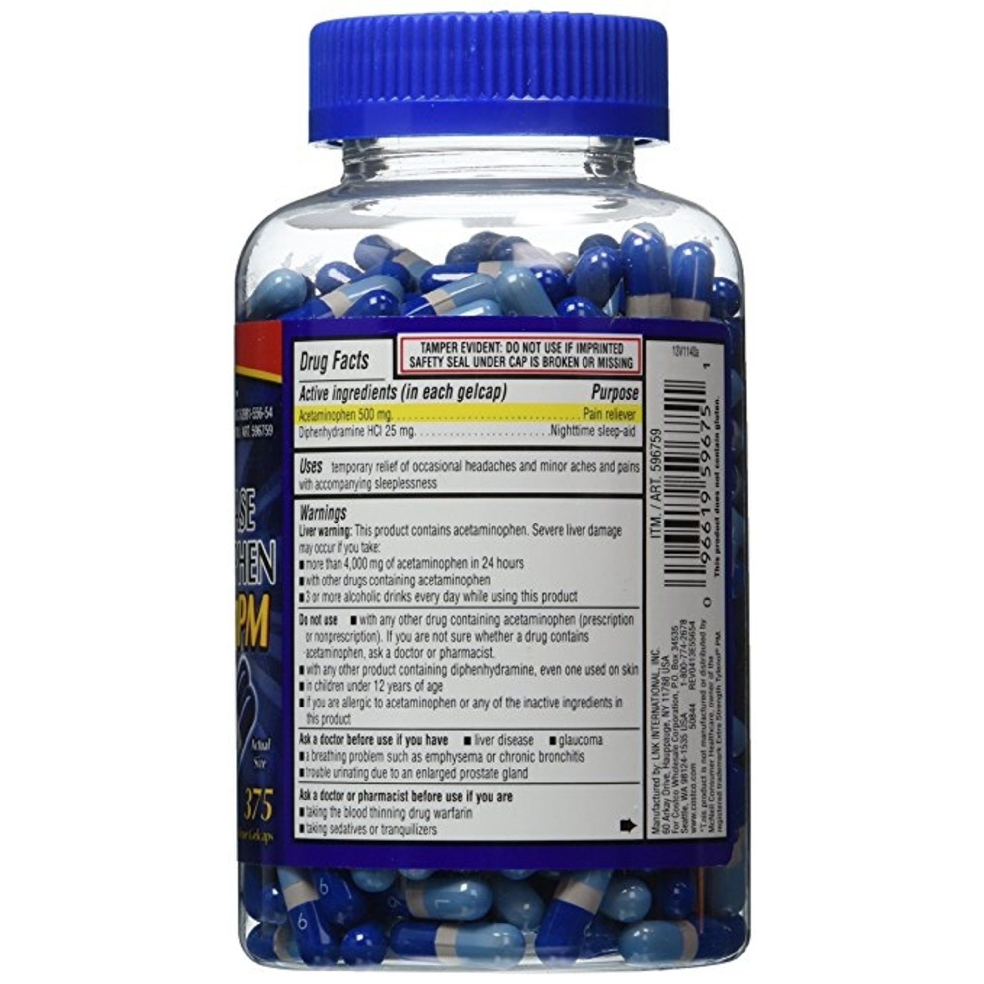 Kirkland Signature Extra Strength Rapid Release Acetaminophen PM 375