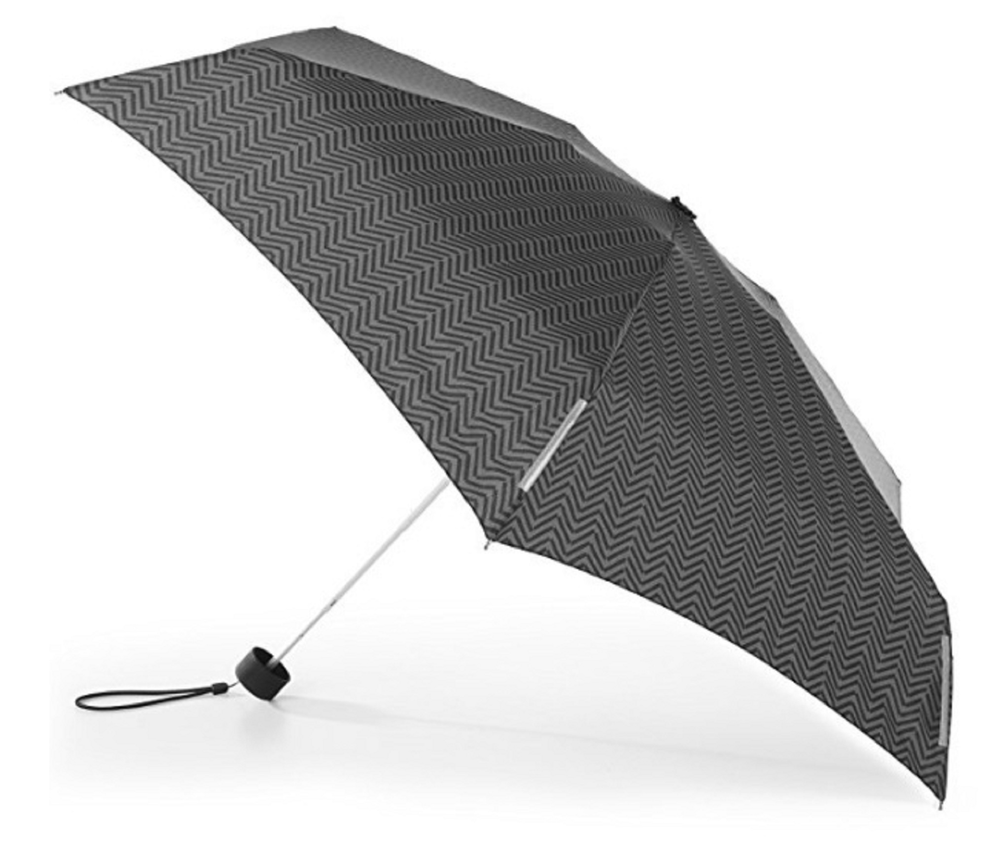 Totes Mini Trekker Umbrella With Manual Open Black/Grey Tread 41