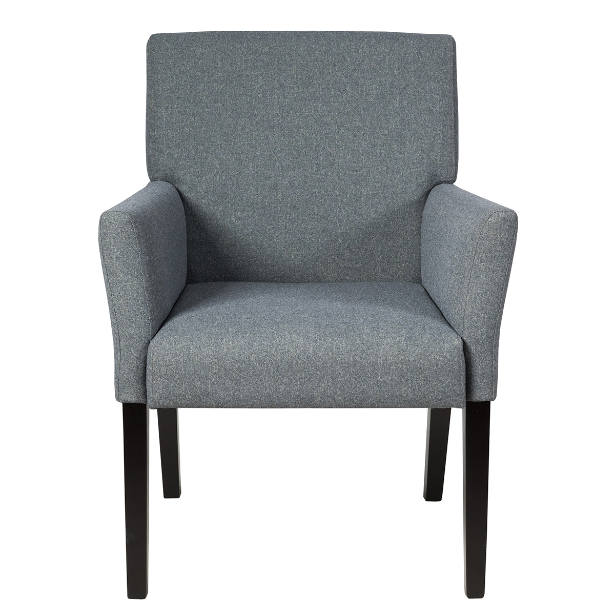 Executive Guest Chair Reception Waiting Room Arm Chair w/Rubber Wood Legs Grey - Picture 9 of 10
