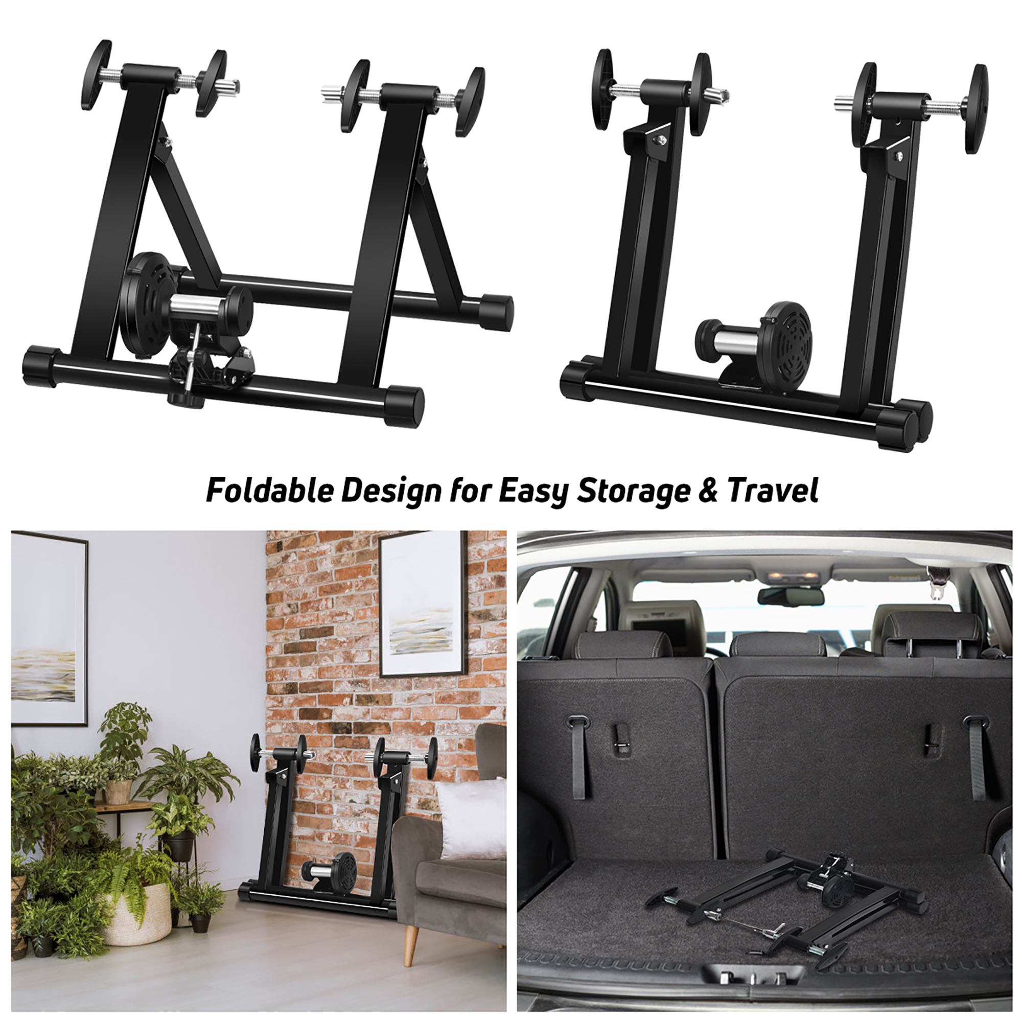 Heavy Duty Bike Trainer Folding Bicycle Indoor Exercise Training Stand