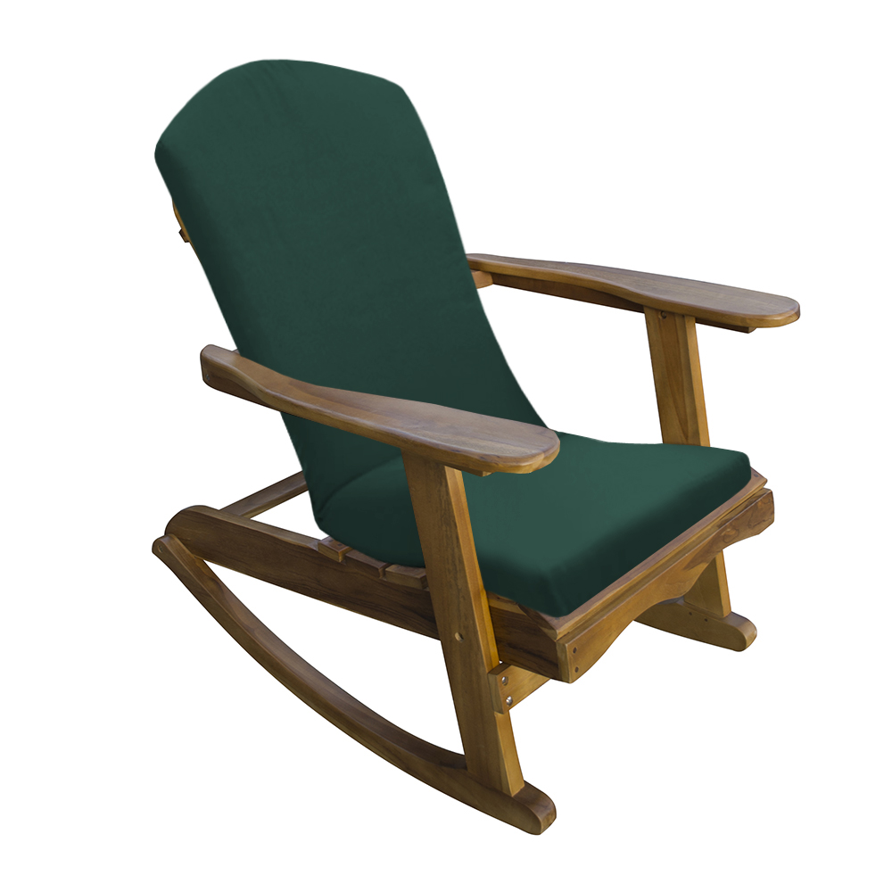 Adirondack Teak Garden Rocking Chair With Dark Green