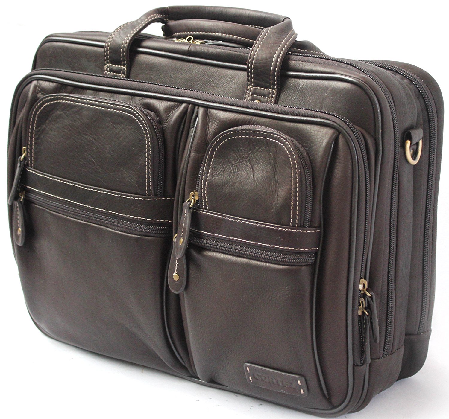 Cortez Colombian Leather 15.6 Inch Laptop Case Briefcase Soft Business