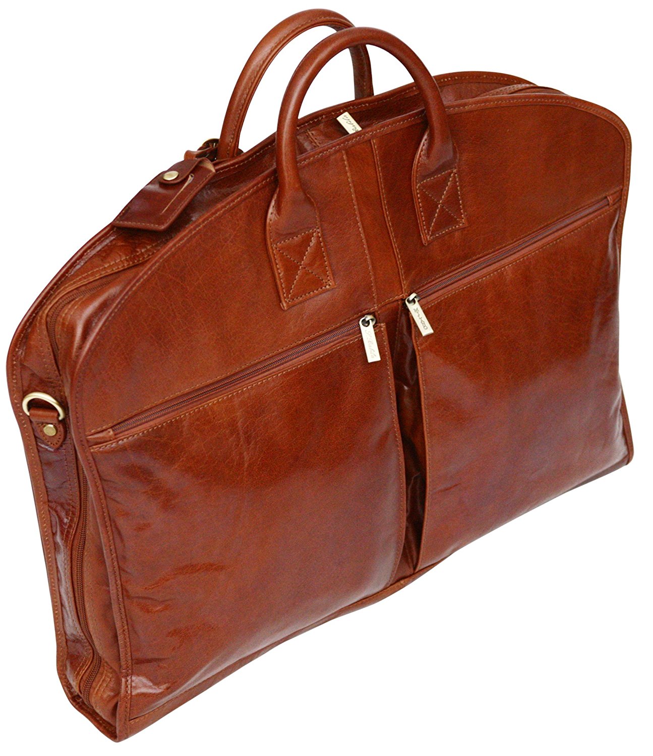 S Babila Top Grain Leather Soft Garment Bag Suiter Suit Carrier Dress