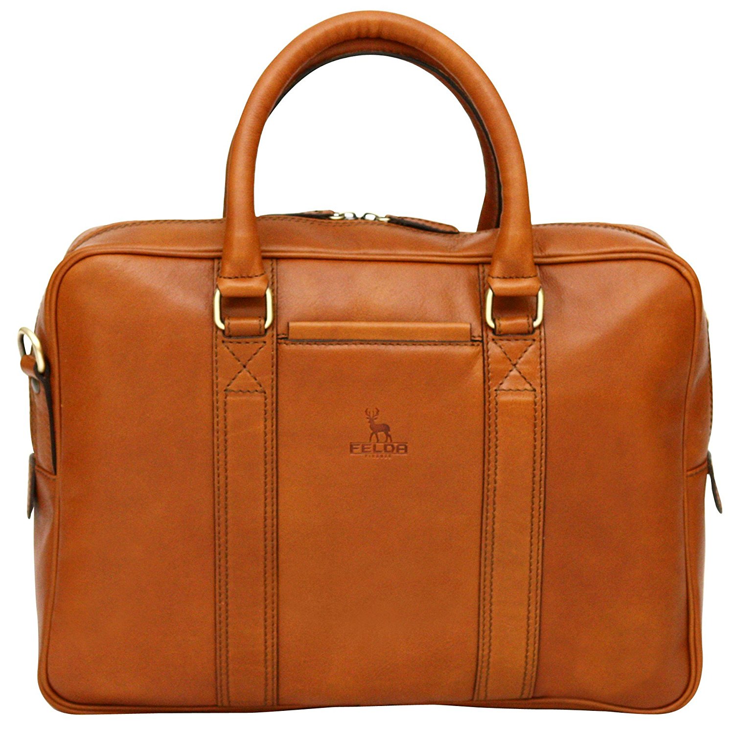 Genuine Leather 13" Laptop Briefcase Business Bag Twin Handle Case Made