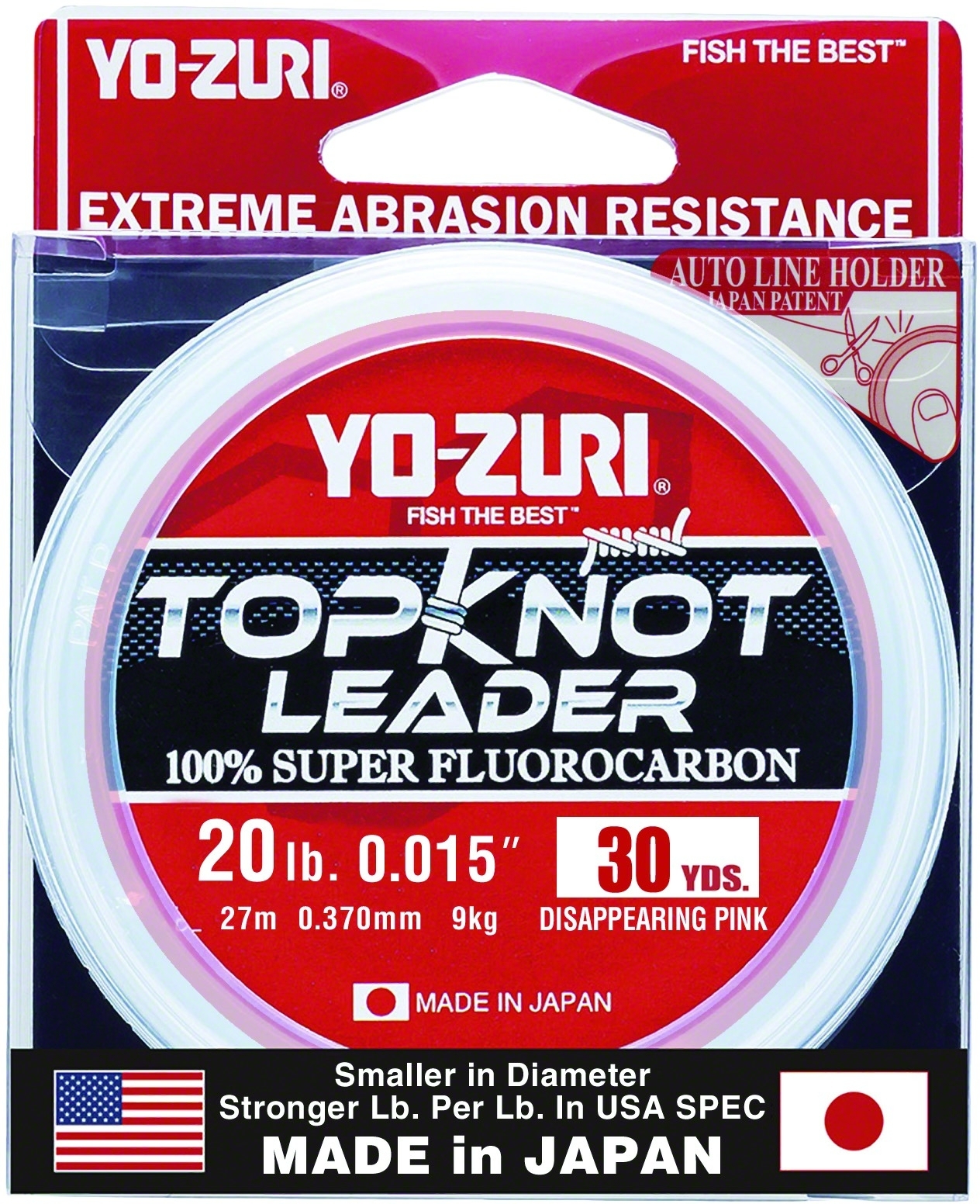 YO-ZURI TOPKNOT LEADER 100 lb 30 Yds 100/% Super Fluorocarbon